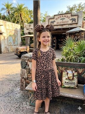 Art Class girls Cotton Leopard Print Twirl Dress size 6